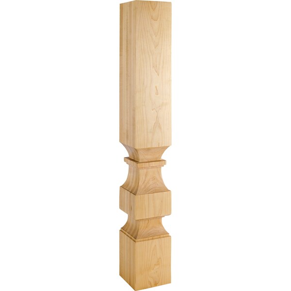 Hardware Resources 5" Wx5"Dx35-1/2"H Rubberwood Greek Post P41RW - main